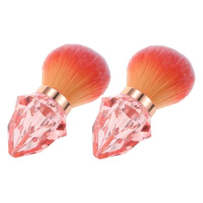 Healeved 2pcs Nail Dust Brush Diamond Shape Makeup and Nail Cleaning Brush for Women Portable for Manicure and Pedicure Stylish for Beauty Enthusiasts