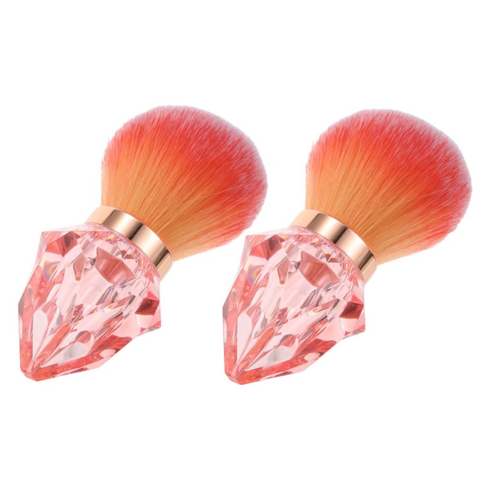 Healeved 2pcs Nail Dust Brush Diamond Shape Makeup and Nail Cleaning Brush for Women Portable for Manicure and Pedicure Stylish for Beauty Enthusiasts