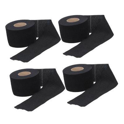 FOYTOKI 4rolls Barber Neck Strip Black Self-Adhesive Hair Wrap Paper Strips for Hair Cutting Dyeing