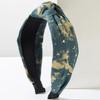 Tie Dyed Denim Fabric Hairband With Gold Star Moon Personality And External Headband view 3