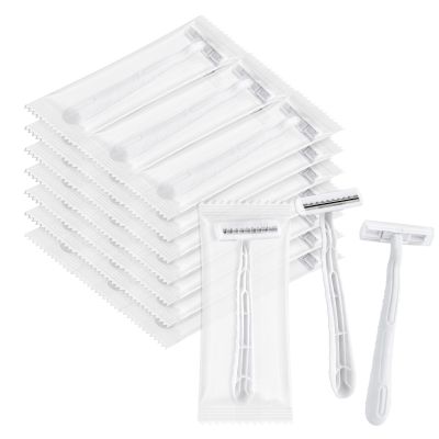 Disposable Razors, White Bulk Razors With Knife Caps, Individually Packaged, Razors In Bulk Suitable For Hotels, Shelters, Homeless People, Nursing Homes, Charities, Churches (150-PACK)