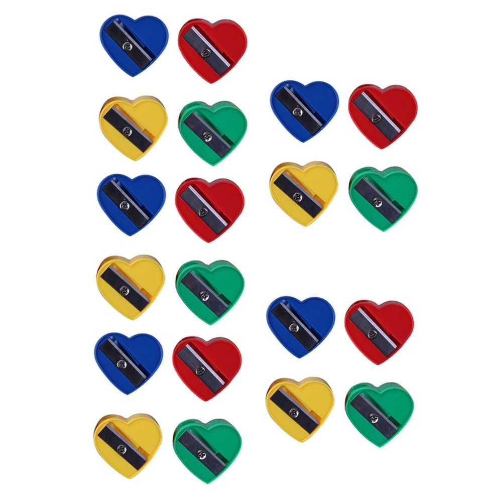 SHOWERORO Love Plastic Pencil Sharpener Heart Design 60pcs Makeup Pencil Sharpen Tool