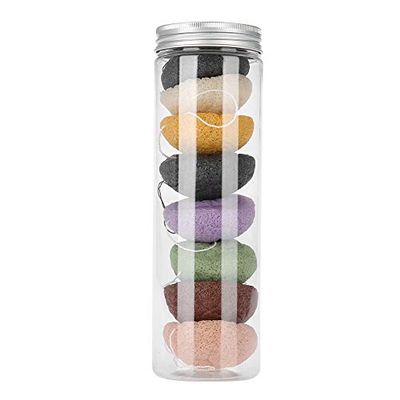 8pcs Color Round Wash Face Flutter Care Sponges (Dry) with Gentle Touch, for All Skin Types