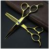 6.0 inch Professional Barber Hair Cutting Scissors and Texturizing/Thinning Shears - Perfect For Left-Handers Hair Stylist,Gold (Gold) view 1