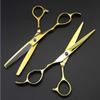 6.0 inch Professional Barber Hair Cutting Scissors and Texturizing/Thinning Shears - Perfect For Left-Handers Hair Stylist,Gold (Gold) view 2