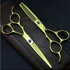 6.0 inch Professional Barber Hair Cutting Scissors and Texturizing/Thinning Shears - Perfect For Left-Handers Hair Stylist,Gold (Gold) view 3