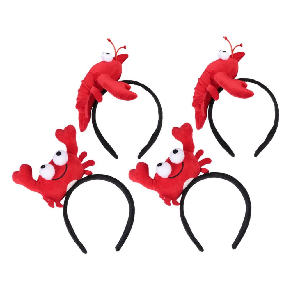 WRITWAA Funny Animal Headband Set 4pcs Crab Lobster Hairbands for Women Girls Cosplay Party Accessories