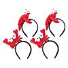WRITWAA Funny Animal Headband Set 4pcs Crab Lobster Hairbands for Women Girls Cosplay Party Accessories view 1
