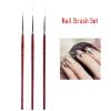 3pcs Nail Liner Pen, Drawing Brush Floral Pattern Nail Art DIY Manicure Set, Suitable for Professional and Personal Use, for Nail Salon view 2