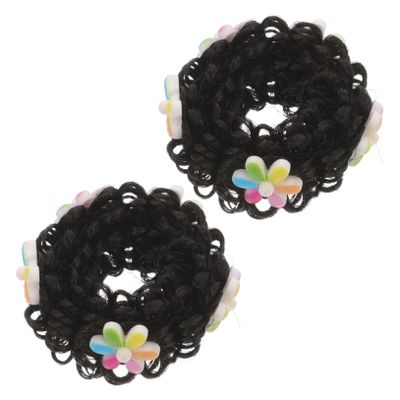 BIUDECO Cute Cartoon Design Bun Wig Baby Girl Hair Extension Hairpiece for Toddler Suitable for Wedding Prom Date Play Office School or Evening Out