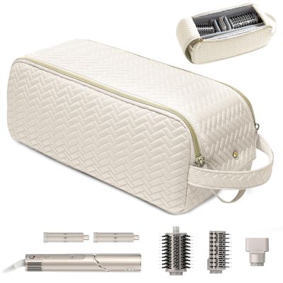 ELCUPA Large Hair Tools Travel Bag Compatible with Shark FlexStyle, Revlon & Dyson | Hair Dryer Brush Organizer, Flat Iron, Curling Iron, Makeup & Cosmetic Bag for Travel Essentials