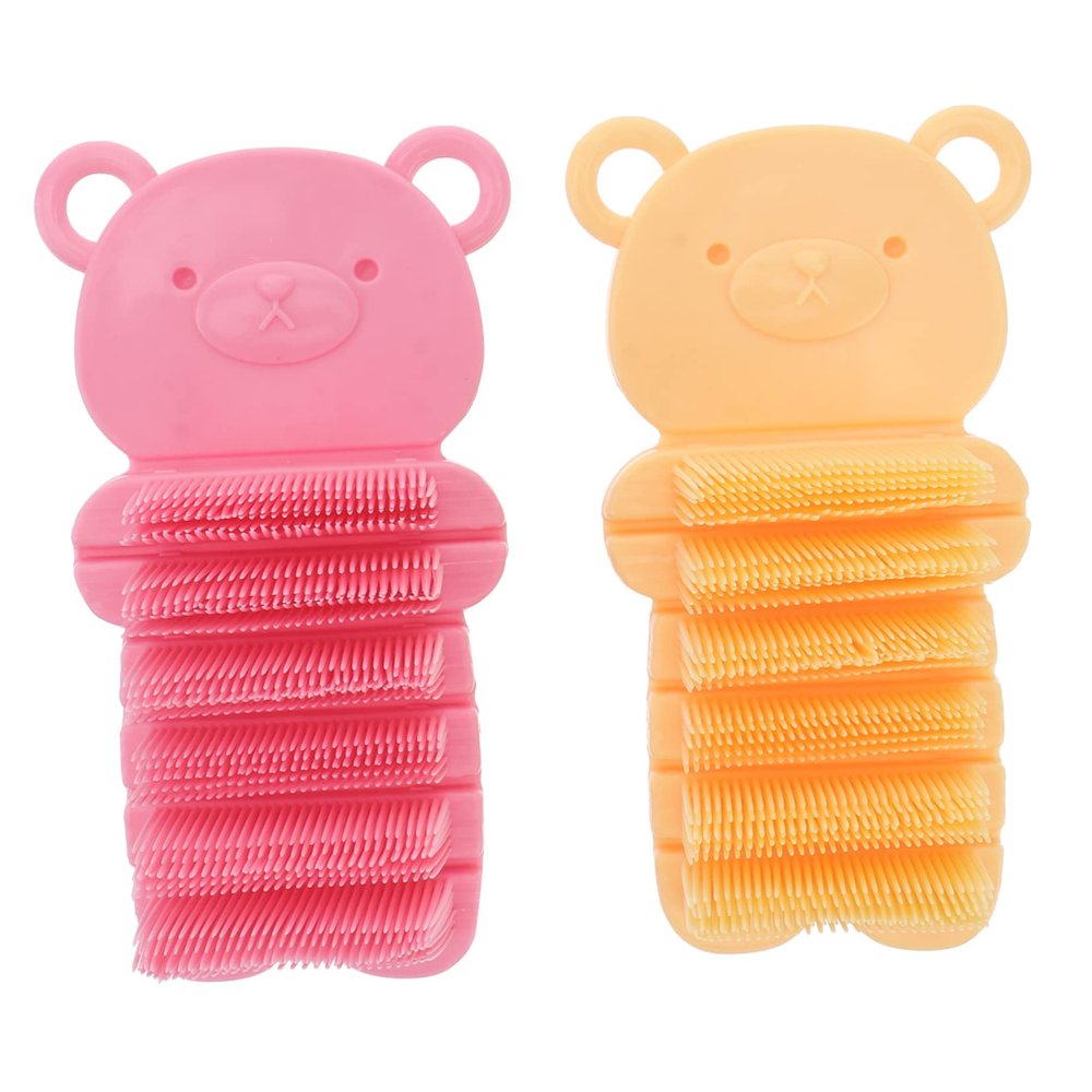 Didiseaon 2pcs Boy Girl Nail Cleaning Brush Hand and Finger Scrub Brush for Manicure Durable Non-slip Design for Home and Travel Yellow and Pink