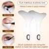 BOXOB 4pcs 304 Stainless Steel Eyeliner Stencil, Reusable Wing Eye Liner Guide Auxiliary Tool Multifunctional Metal Mascara Shield for Eyeshadow and Eyelashes Applicator Quick Makeup Template view 3