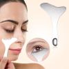 BOXOB 4pcs 304 Stainless Steel Eyeliner Stencil, Reusable Wing Eye Liner Guide Auxiliary Tool Multifunctional Metal Mascara Shield for Eyeshadow and Eyelashes Applicator Quick Makeup Template view 4