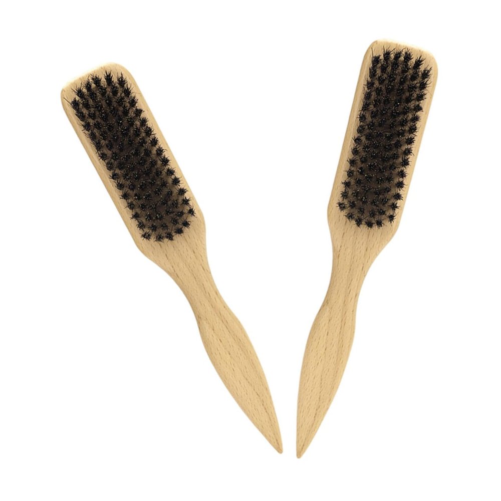 FOMIYES 2pcs Boar Bristle Beard Brush for Men Lightweight Grooming Tools for Beard Shaping and Styling Ergonomic Handle for Daily Care and Travel Use