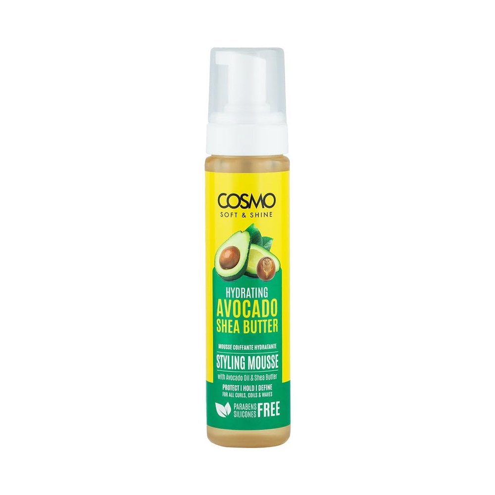 CD COSMO DESIGNS Hydrating Styling Mousse | Avocado & Shea Butter Nourish, Hydrate Hair Lightweight formula with Silky, Smooth Finish | 250ml | 8.4 fl.oz