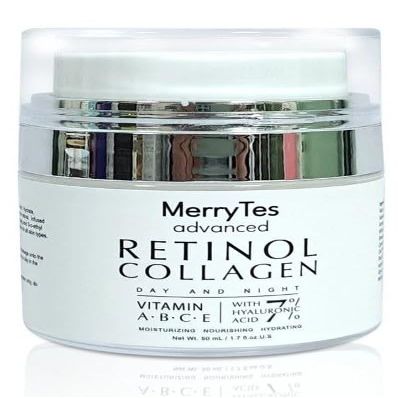 MerryTes advanced Retinol Collagen Cream for Wrinkles: Face, Neck | Collagen Cream for Tightening Skin | Anti Aging Facial Moisturizer Day and Night for Women and Men | 1.7 Fl OZ