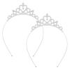 Vin Beauty 2 Pack Glittering Rhinestone Non-slip Crown Headbands for Girls Women Heart Rhinestone Tiara for Wedding Prom Party Costume Christmas Gifts view 1