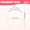 Vin Beauty 2 Pack Glittering Rhinestone Non-slip Crown Headbands for Girls Women Heart Rhinestone Tiara for Wedding Prom Party Costume Christmas Gifts view 2