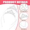 Vin Beauty 2 Pack Glittering Rhinestone Non-slip Crown Headbands for Girls Women Heart Rhinestone Tiara for Wedding Prom Party Costume Christmas Gifts view 3