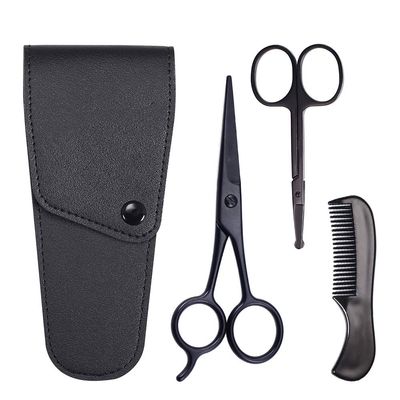 Black Series Men's Care Set Scissors Set Mustache Combs Hair Trimming Grooming Beard Scissors
