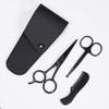 Black Series Men's Care Set Scissors Set Mustache Combs Hair Trimming Grooming Beard Scissors view 3
