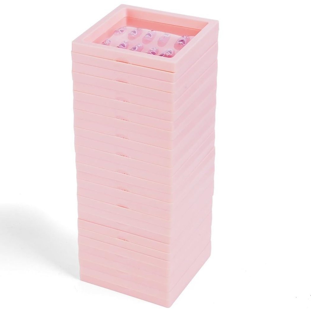 14-Piece Nail Display Storage Box, Floating Frame 3D Design Holder, Clear Press-On Nail Case for Business and Personal Use (4.3 X 4.3)