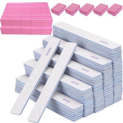 150pcs 80/80 Grit Nail Files Set, Manicures Pedicures Nails Emery Boards File Professional Nail Art Tools for Home,Salon,Clients,Strong, 2 Sided