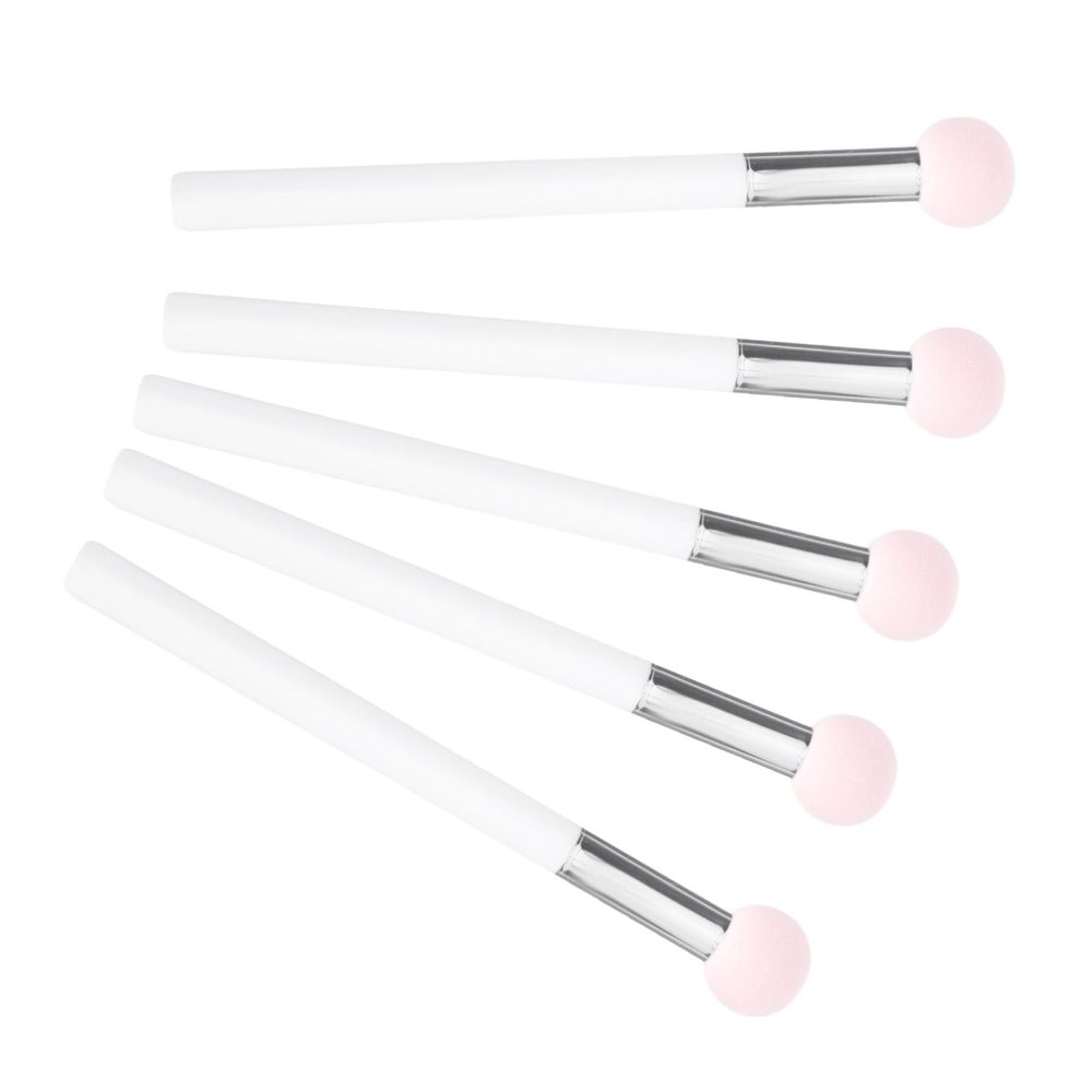 5 Pcs Sponge Powder Puff Makeup Brushes with Wooden Handles