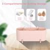 3-Slot Cosmetic Qtip Holder with Clear Lid, Makeup Storage Organizer for Bathroom and Vanity view 3