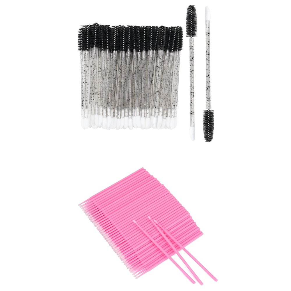 100pcs Eyelash Brush Lip Brush for Eyelash Extension, 500PCS Disposable Micro Applicators Brush for Makeup and Personal Care