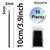 50 Pieces Microswabs for Eyelash Extensions, 10CM Lash Cotton Swabs, Microfiber Wands Brush for Lash Removal, Clean Mascara (Simple Packaging)-(Black) view 2