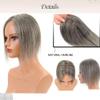 100% Remy Human Hair Toppers Clips In Hair Lace Silk Base Topper Hairpieces for Women Hair Extensions 10 Inch Straight (Grey) view 3