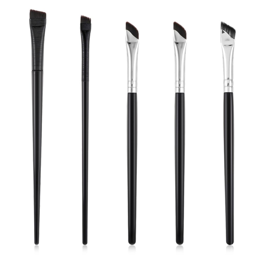 5 PCS Thin Eyeliner Brush, Professional Flat Angled Eyeliner Brush, Soft Eyeliner Smudge Brushes, Small Makeup Brushes for Professional Beauty Cosmetic Tool