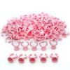 100pcs Eyelash Brush Lip Brush for Eyelash Extension, 100PCS Pink Disposable Plastic Nail Art Tattoo Glue Rings Holder view 4