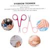 Ipetboom 2pcs Stainless Steel Eyebrow Trimmers Precision Brow Scissors and Makeup Tool for Eyebrow Shaping and Grooming Safe and Beauty Instrument and Rose Red view 3