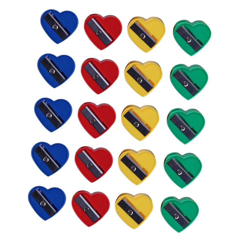 Veemoon 60pcs Heart Shape Pencil Sharpener for Office Brow Pencil Sharpen Tool