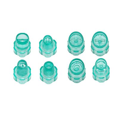 Elitzia 8pcs Professional Vortex Skincare Tip Set Multi-Shape Exfoliating Skin Cleaning Heads for Dermabrasion Machines (Cyan)