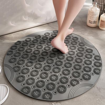 Shower Foot Scrubber Mat with Non-Slip Suction Cups, Shower Foot Back Scrubber Massage Pad, Silicone Back Body Exfoliator Massager Cleaner Washer, for Spa at Home,Gray