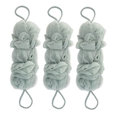 BAZEITFLOW 3pcs Long Back Scrubbers for Bathing Body Scrubbers and Loofahs for Gentle Exfoliating Wash Balls for Daily Use and Skin Health