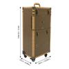 Ginelm Rolling Lockable Makeup Train Case, Hairdressing Trolley, Stylist Beauty Salon Cosmetic Luggage, Travel Organiser Tool Box with Hair Dryer Holder view 2