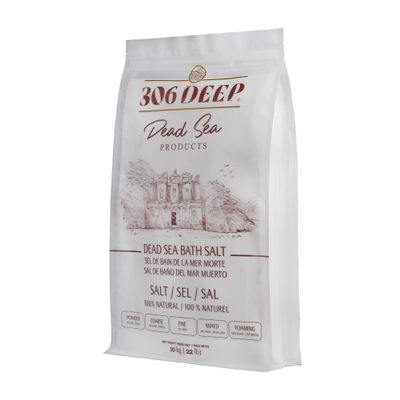306 Deep Powder Dead Sea Salts for Soaking - 10 Kilograms of 0-1 mm 100% Dead Sea Salt Bath for Men and Women, Pure Bath Minerals with Magnesium, Zinc, Potassium for Soaks and Body Scrub