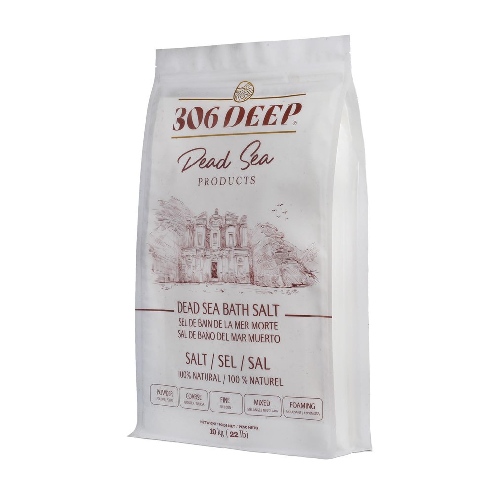 306 Deep Powder Dead Sea Salts for Soaking - 10 Kilograms of 0-1 mm 100% Dead Sea Salt Bath for Men and Women, Pure Bath Minerals with Magnesium, Zinc, Potassium for Soaks and Body Scrub