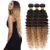 28 30 32 Inch Ombre Blonde Deep Wave Bundles Human Hair T1B427 Bundles Niegmeag Virgin Remy Hair Extensions 3 Tone Brown and Blonde Bundle Hair Weave view 1