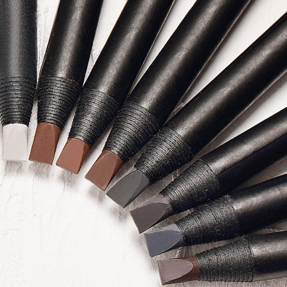 6pcs Waterproof Pre-Draw Mapping Pencils Peel off Eyebrow Pencil Hard Permanent Makeup Eyebrow Pencil (#04 Gray)