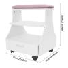 Portable Esthetician Trolley Cart,Pedicure Foot Bath Trolley with Wheels,Manicure Foot Rest Stand for Foot Rest Pedicure Manicure Funiture Massage Table Salon Supplies view 2