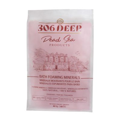306 Deep Dead Sea Bath Salts Foaming Minerals - Red Dead Sea Coarse Mineral for Soaking with Rose Essential Oils, Alternative to Magnesium Flakes and Epsom Salt, Relaxing Bath Products for Men & Women