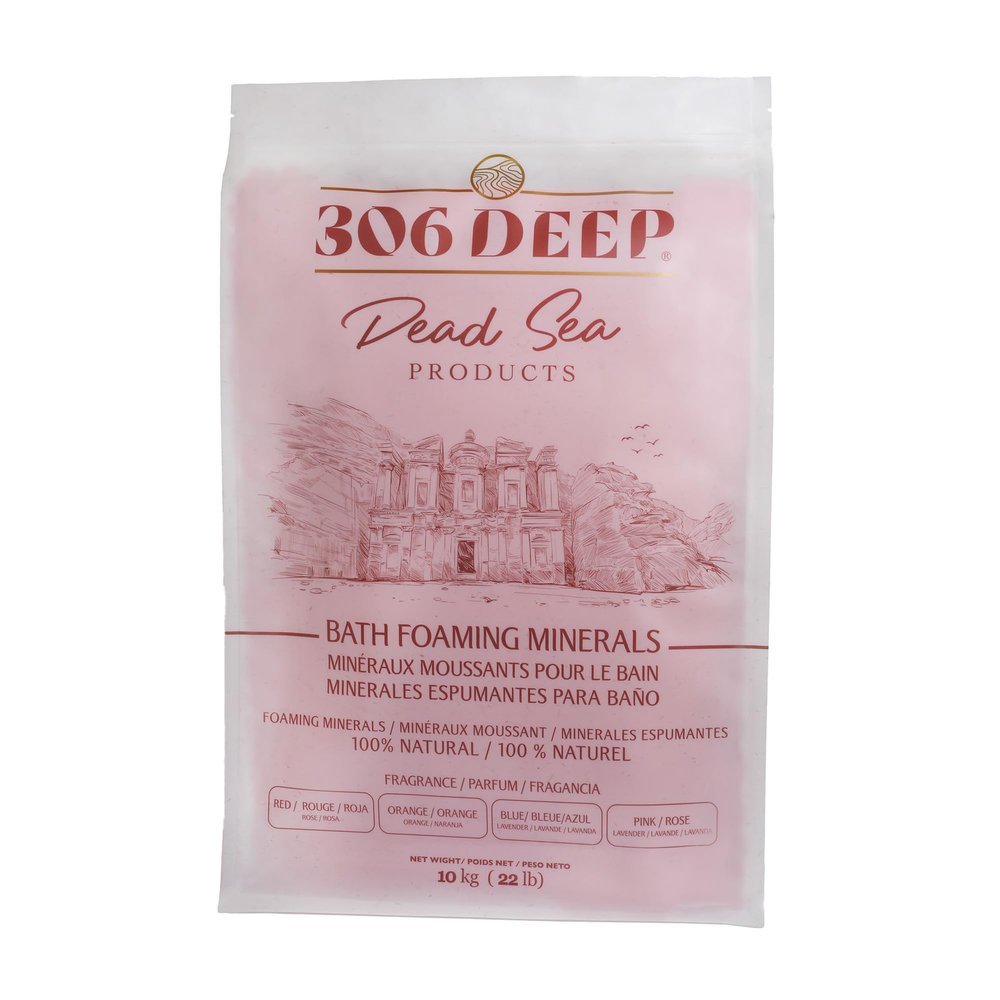 306 Deep Dead Sea Bath Salts Foaming Minerals - Red Dead Sea Coarse Mineral for Soaking with Rose Essential Oils, Alternative to Magnesium Flakes and Epsom Salt, Relaxing Bath Products for Men & Women