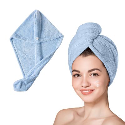 5 Pack Microfiber Hair Towel,Hair Turbans for Wet Hair,Super Absorbent Microfiber Hair Towel for Curly Hair,Head Towel to Dry Hair Quickly (Blue)