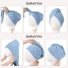 5 Pack Microfiber Hair Towel,Hair Turbans for Wet Hair,Super Absorbent Microfiber Hair Towel for Curly Hair,Head Towel to Dry Hair Quickly (Blue) view 4